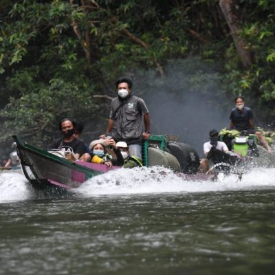 Orangutan release boat